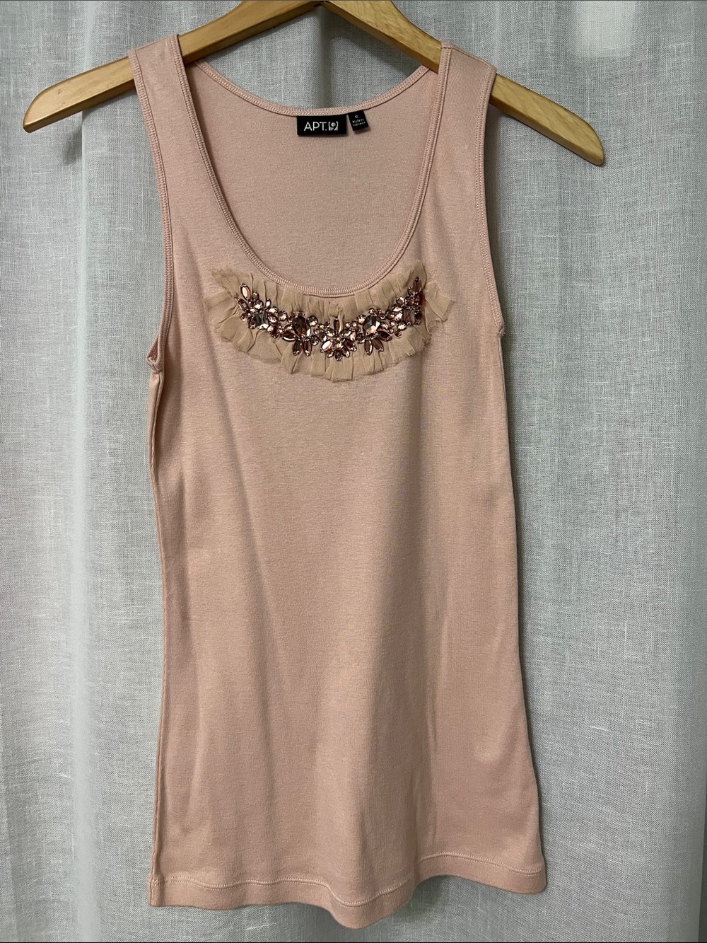 Apt. 9 Dusty Blush Embellished Scoop Neck Tank